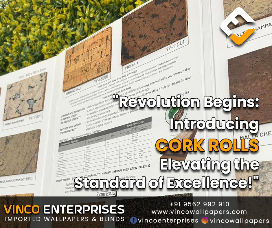 facebook - instagram - post - vinco enterprises - vinco wallpapers - cork rolls - wallcoverings - wall design - interior wall design - new - trend